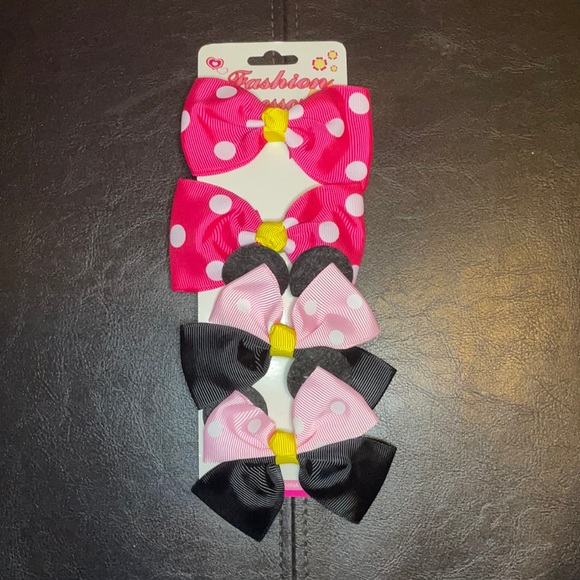 Girs bow decore hair clips - Picture 1 of 5